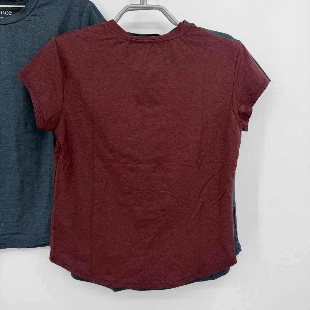 Quince Women's Flowknit Breeze Tee Size XS Heather Ocean Blue/Burgundy Lot of 3 - Picture 5 of 8